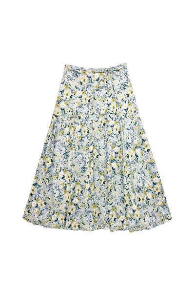 Fernanda Skirt Blue Yellow Flowers #8320UPDBY FINAL SALE