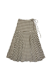 Fernanda Skirt Beige Ivory Plaid #8320UPDCP