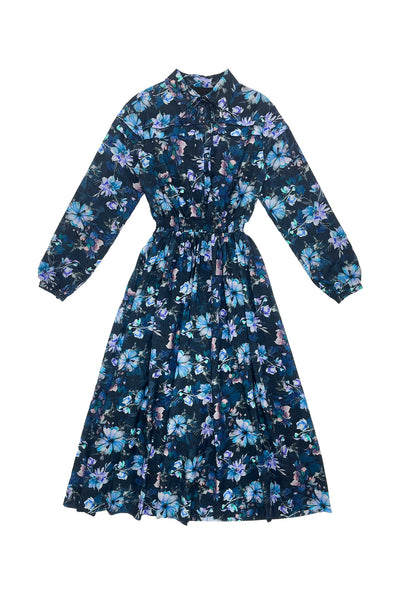 Simone Dress Blue Flowers #8417BF