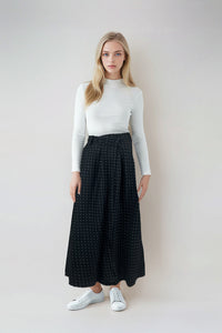 Skylar Skirt Dots on Black #8425WDB