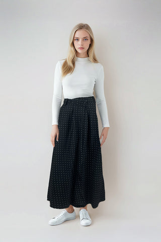 Skylar Skirt Dots on Black #8425WDB
