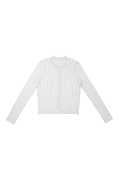 Ribbed Cardigan Ivory #8434ZK