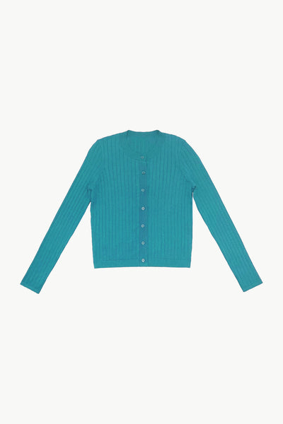 Ribbed Cardigan Moss #8434ZK