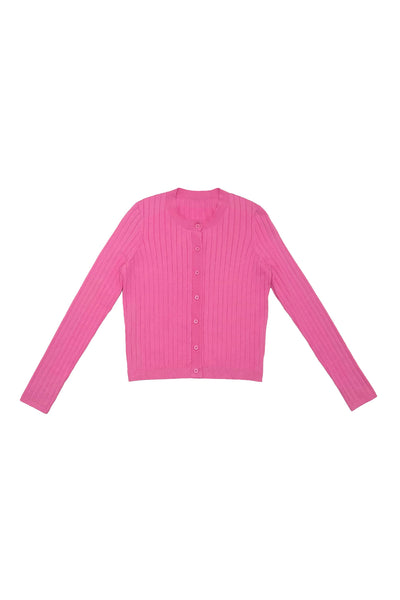 Ribbed Cardigan Pink #8434ZK