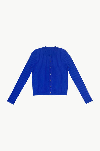 Ribbed Cardigan Royal Blue #8434ZK