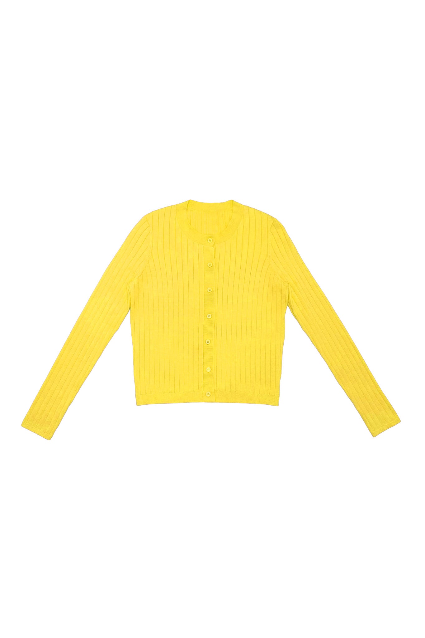 Ribbed Cardigan Yellow #8434ZK FINAL SALE – Zaikamoya