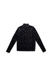 Velour Top Pink Flowers #8455VPA