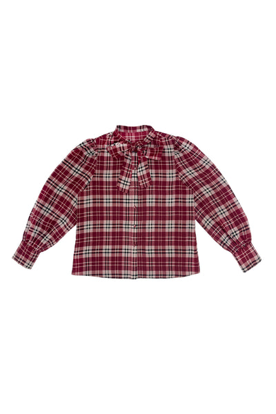 Katherine Blouse Wine Plaid #8524RWP