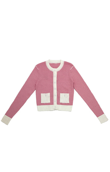 Blake Cardigan Pink Stripes #8531PWEOE FINAL SALE