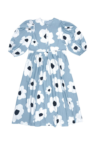 Octavia Dress Big Flowers on Blue #8537WFB