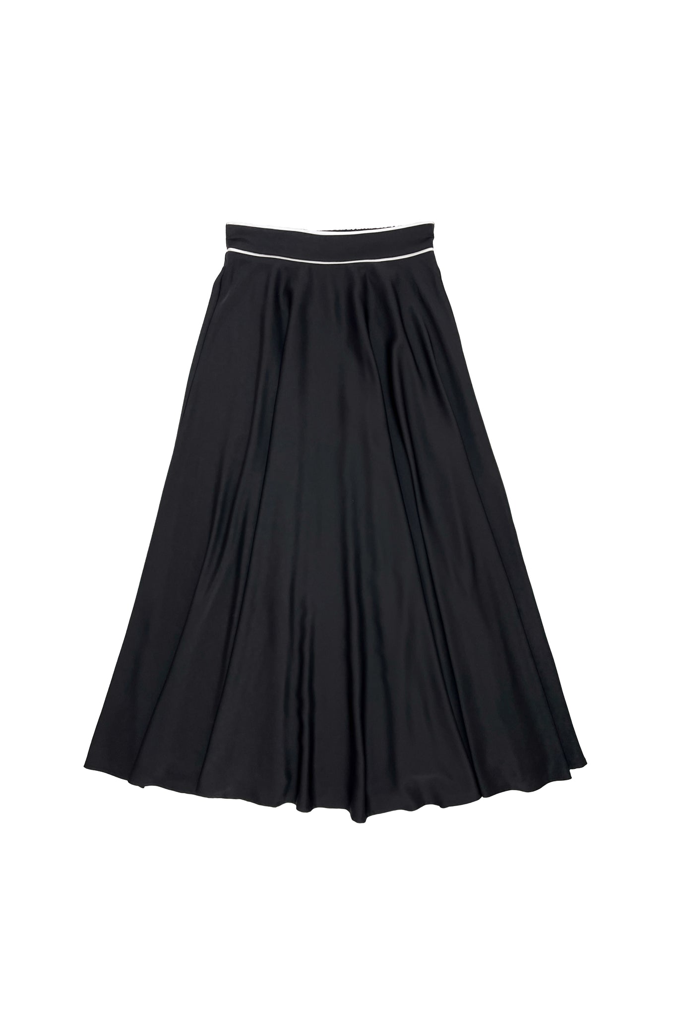 Elsie Skirt Black with White Piping #8547BW