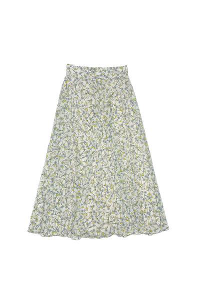 Andrea Skirt in Yellow Blue Flowers #8578YB FINAL SALE