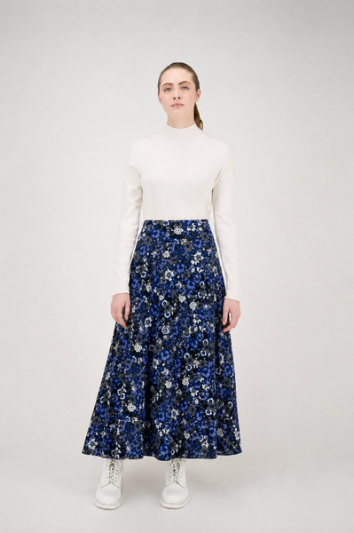 Colette Skirt Royal Blue Flowers #8614BLU