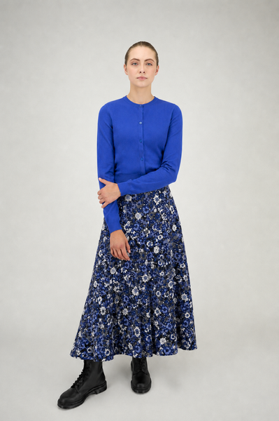 Colette Skirt Royal Blue Flowers #8614BLU