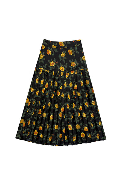 Paloma Skirt Roses on Green #8645YR