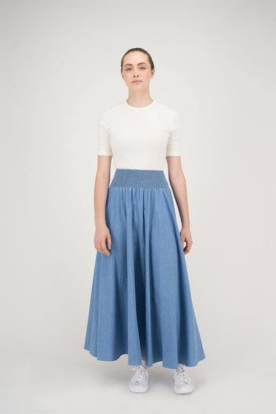 Oksana Skirt in Denim #8731DNM FINAL SALE