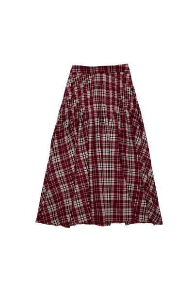 Mara Skirt Wine Plaid #8810RWP