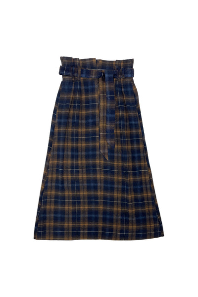 Kendell Skirt Brown Blue Plaid #8866PLBB