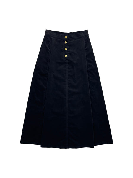 Selena Skirt in Black Corduroy #1531BL