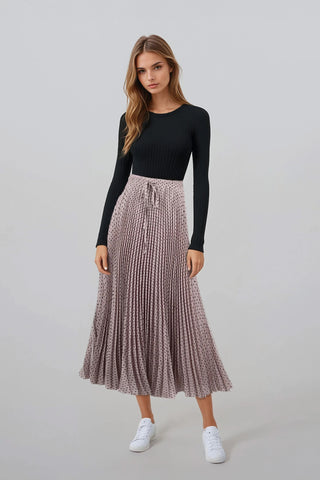 Klara Skirt Pink with Black Dots #8213PDP FINAL SALE