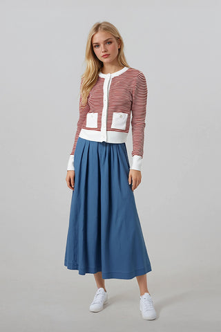 Blake Cardigan in Orange White Stripes #8531RORWZK FINAL SALE