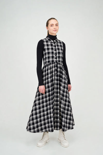 Greta Jumper Black White Plaid #8756BWP