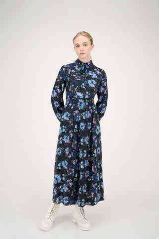 Simone Dress Blue Flowers #8417BF