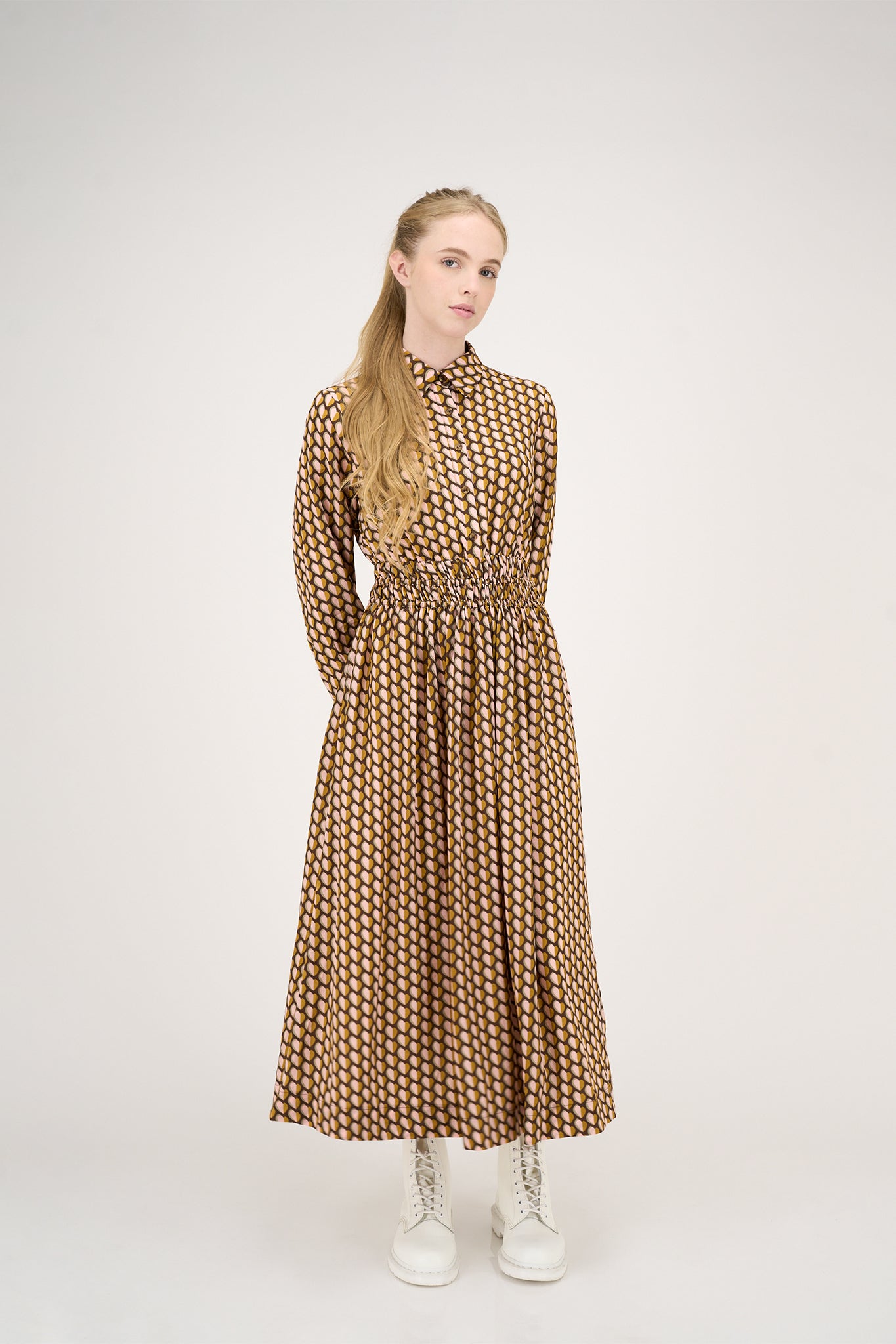 Avery Dress in Geometric Hearts Print #8404GH