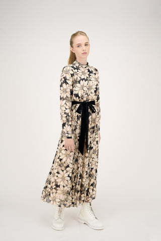Judith Dress Beige Flowers #8414BKC