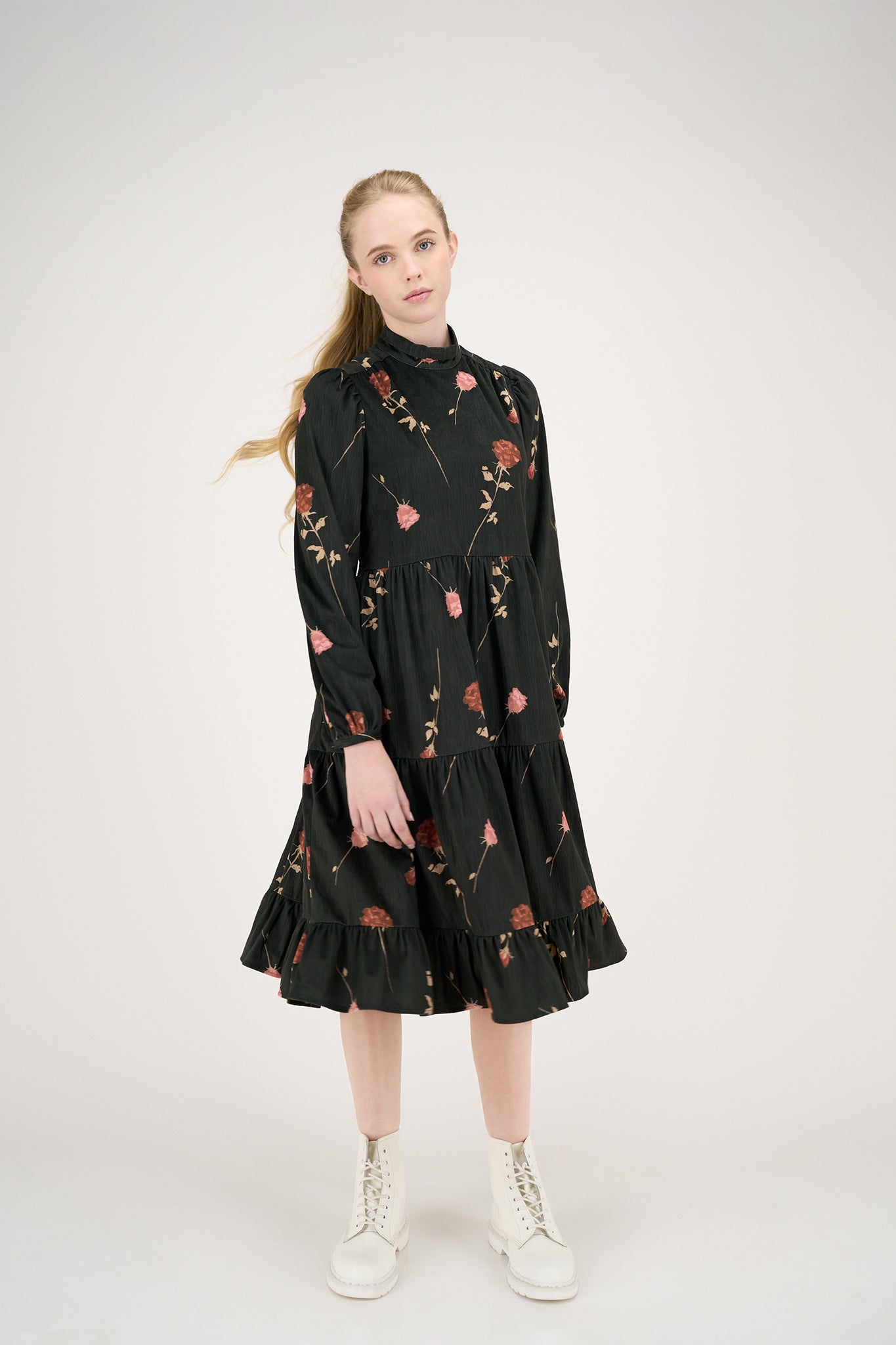 Emily Dress Velour Roses #6106VR