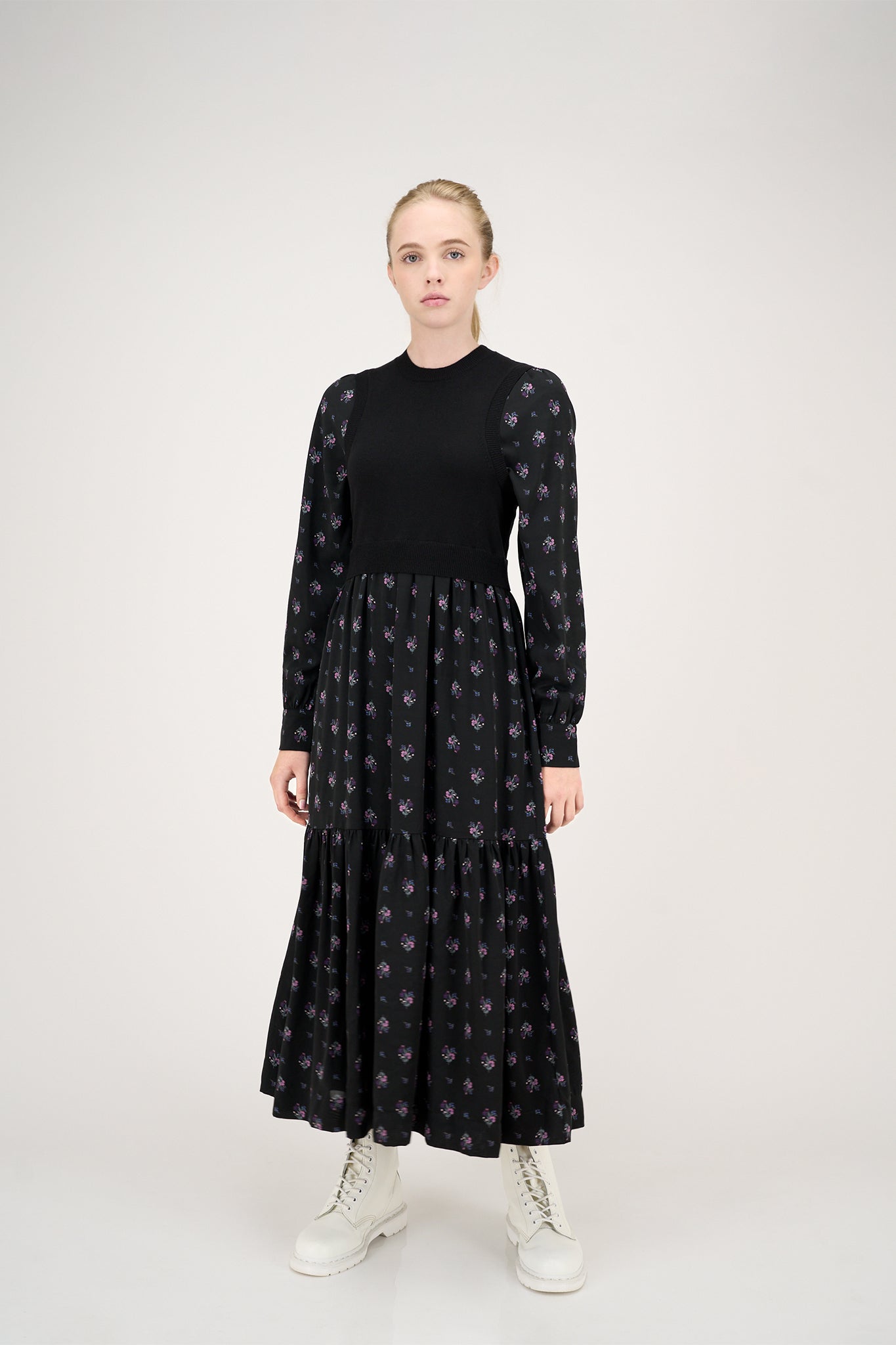 Audrey Dress Purple Flowers #8116PRF