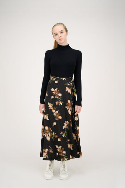 Billie Skirt Brown Flowers #8213BKB