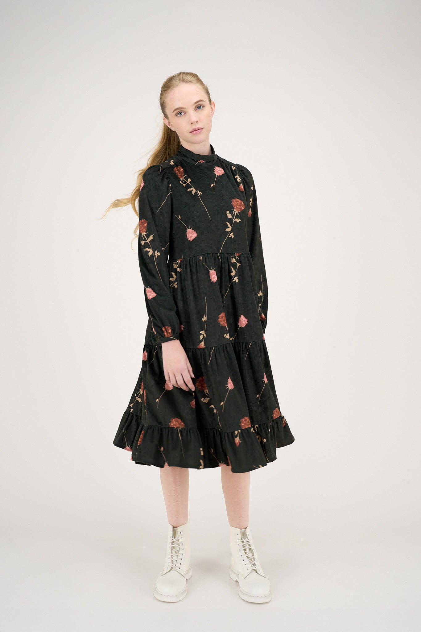 Emily Dress Velour Roses #6106VR