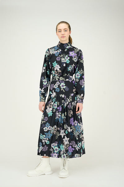 Sharon Dress Purple Flower Print #8643MF