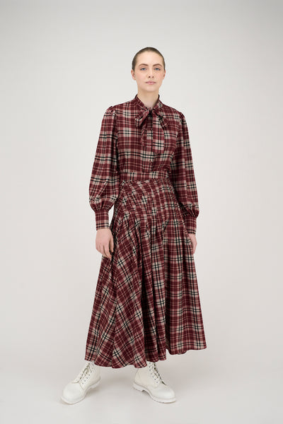 Katherine Blouse Wine Plaid #8524RWP
