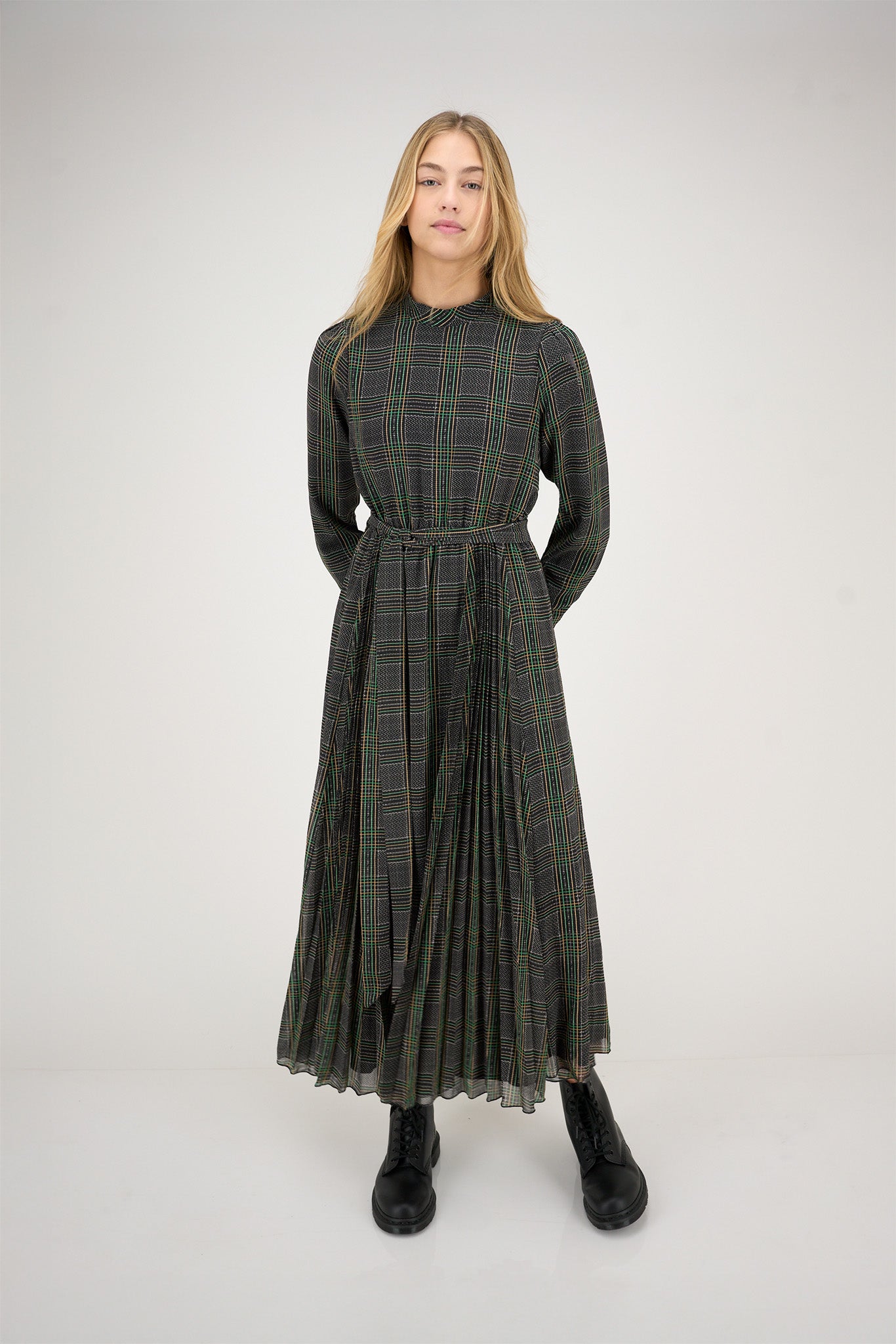Judith Dress Green Lines #8414PLG