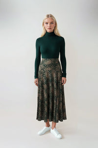 Colette Skirt Flowers on Green #8614GF