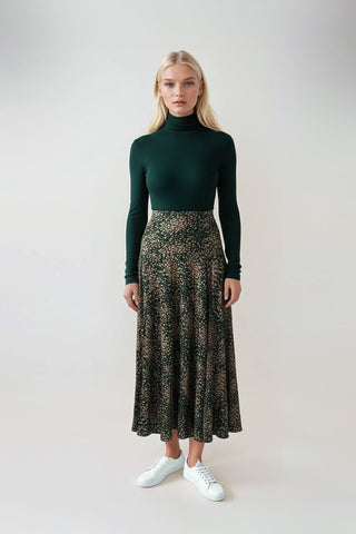 Colette Skirt Flowers on Green #8614GF