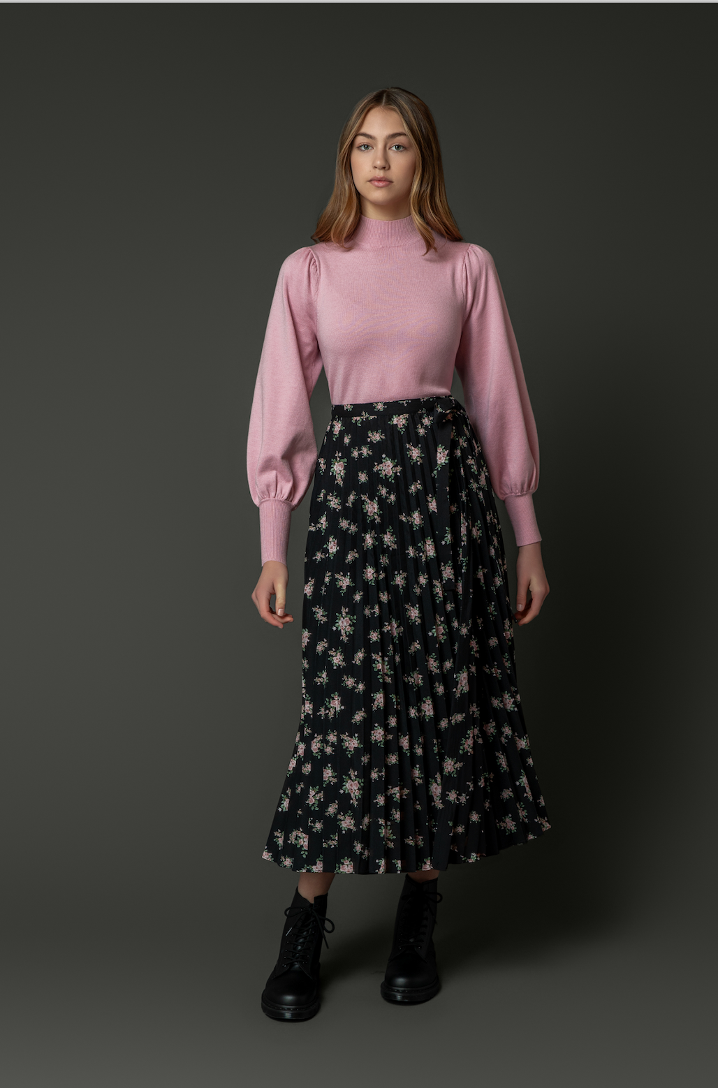 Nancy Skirt in Pink Flowers #8109PF