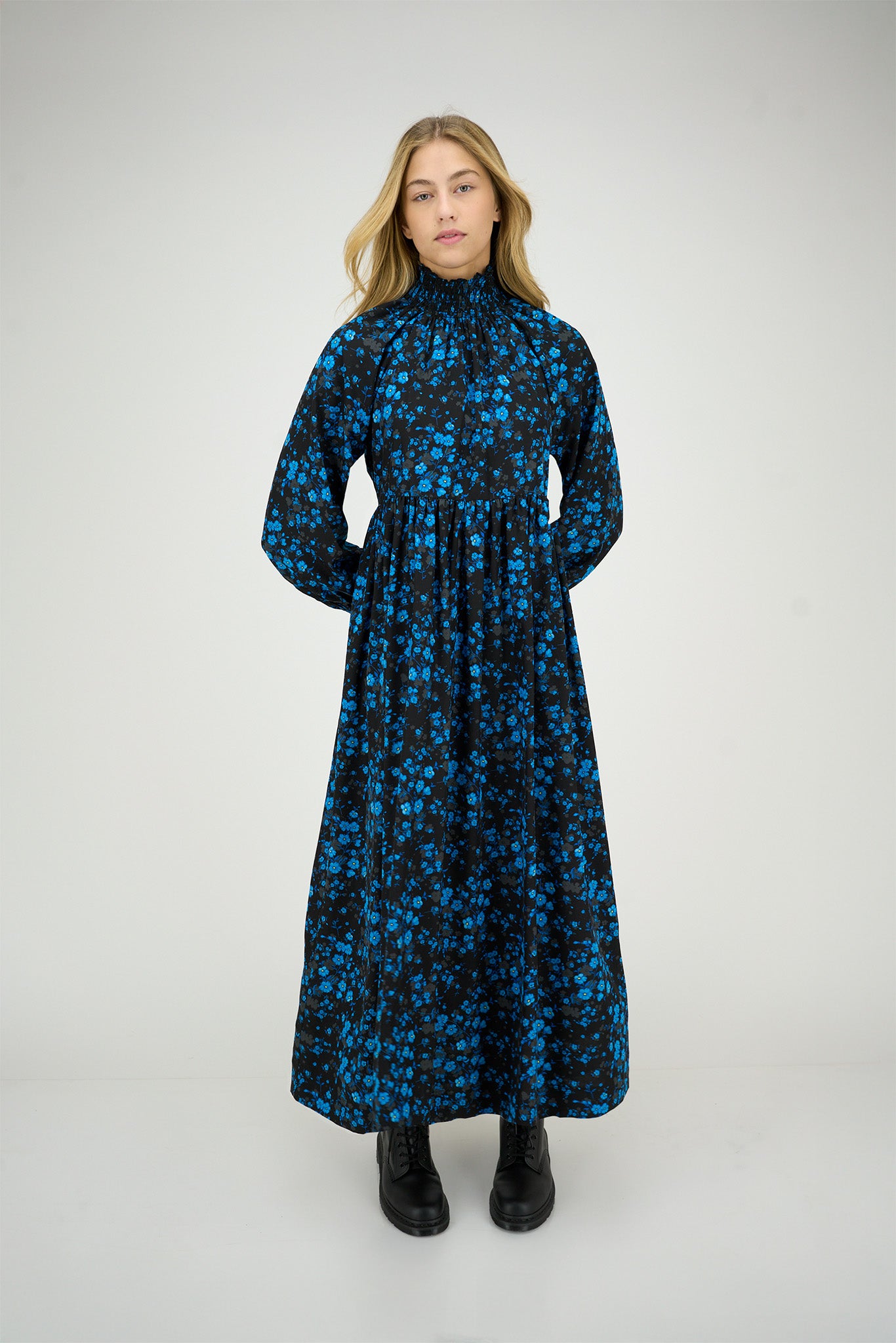 Antoinette Dress Blue Flowers #8611NK