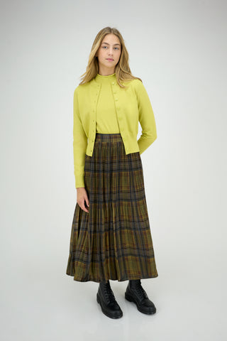 Pippa Skirt Plaid Brown Yellow #8617BY