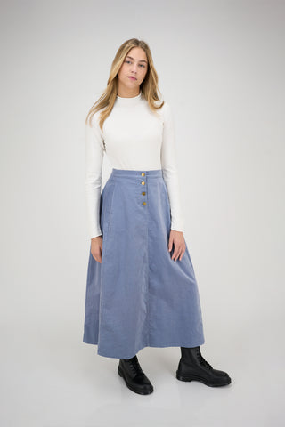 Selena Skirt in Blue Corduroy #1531CRB
