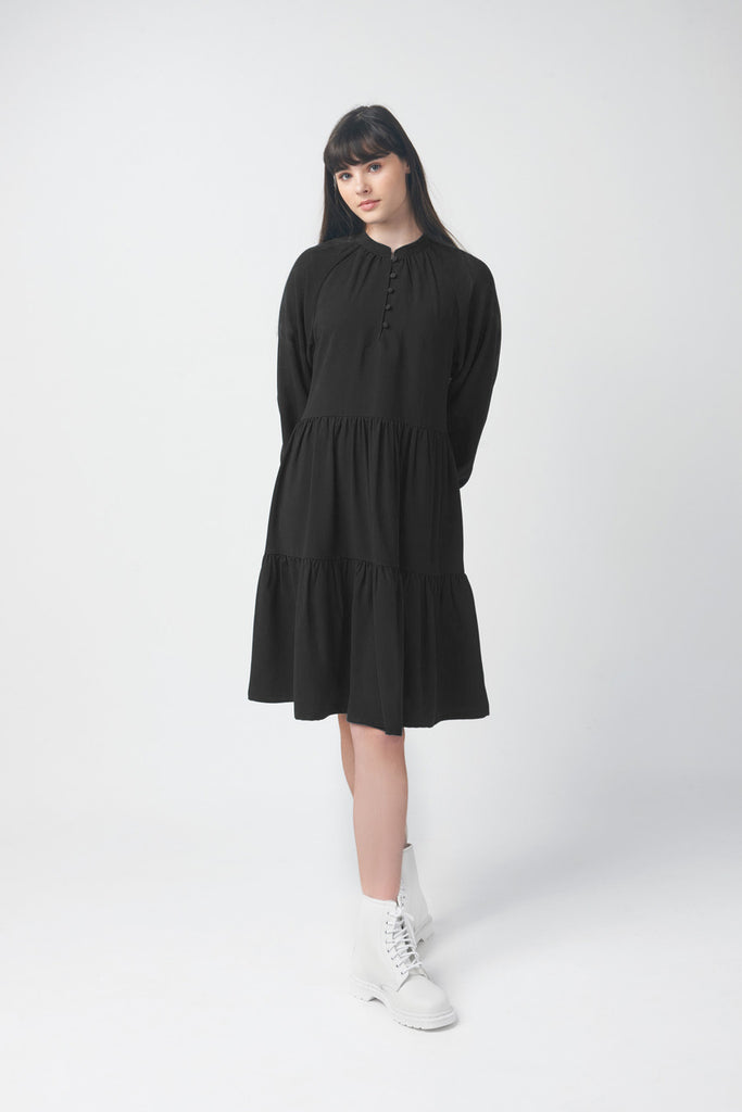 Black Peasant Dress – Zaikamoya