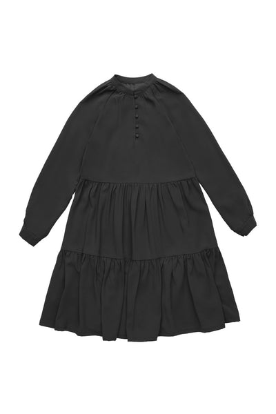 Black Peasant Dress 3123 FINAL SALE