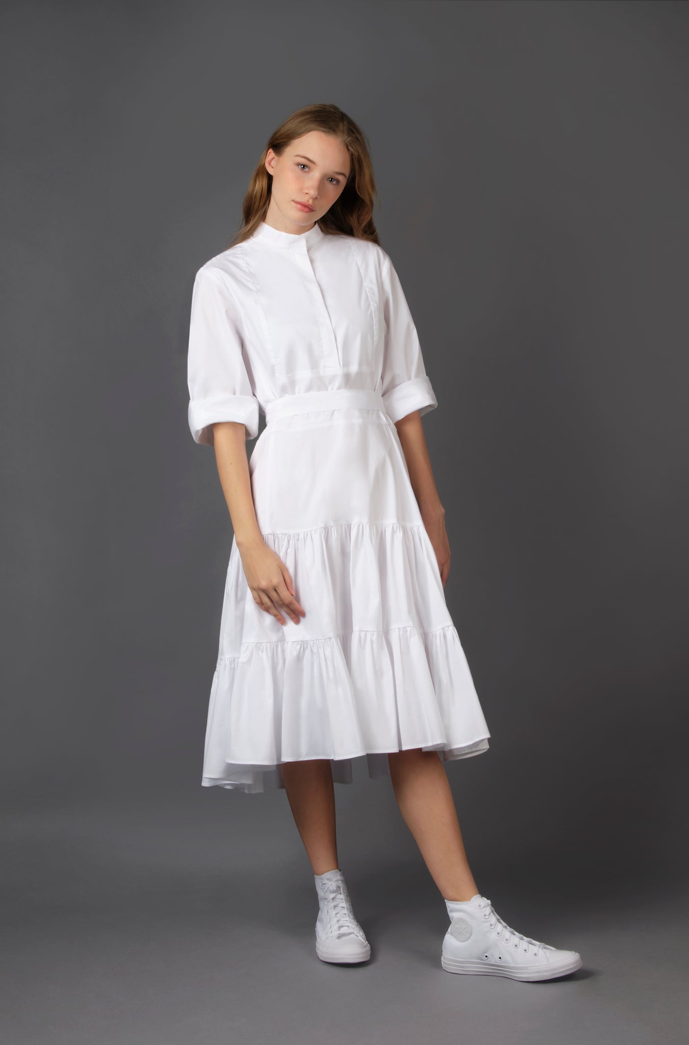 White Ruffle Dress #1522 FINAL SALE
