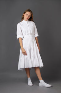 White Ruffle Dress #1522