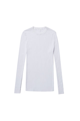 Updated Ribbed Sweater in White #1679NZK