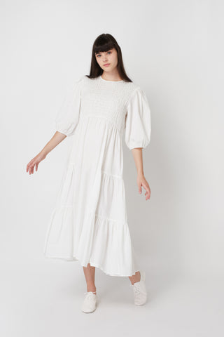 White Smocked Dress #1661 FINAL SALE