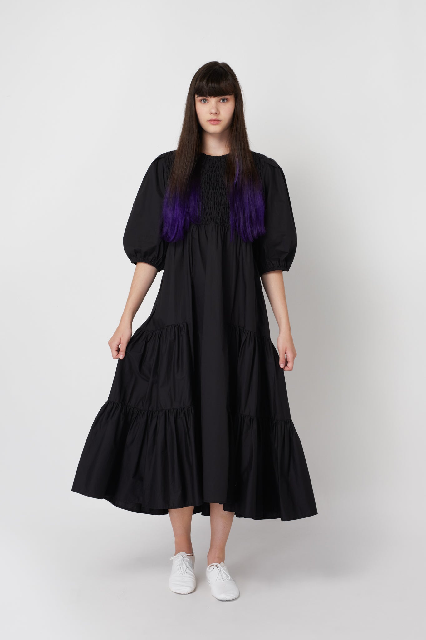 Black Smocked Dress #1661 FINAL SALE