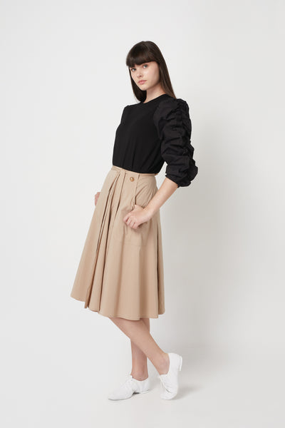 Beige Skirt with Buttons
